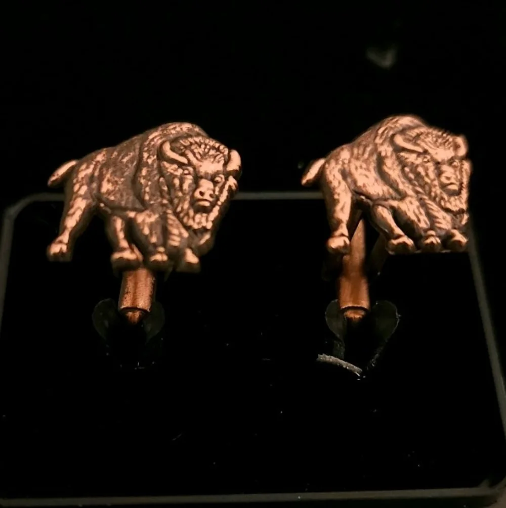 Vintage Copper Buffalo Cuff Links